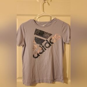 Adidas Girls' lavender t-shirt, size large (14)